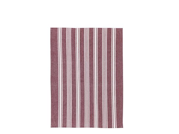 BITZ Bastian Tekstiler Eco Stripe Tea Towel Recycle 70 X 50 Cm Rumba Red