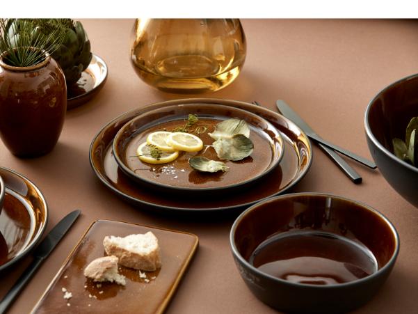 BITZ BITZ Bowl Dia. 18 X 5 Cm Black/amber
