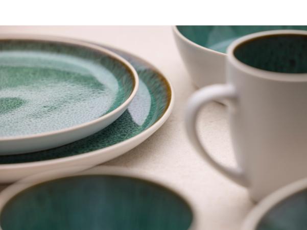 BITZ BITZ Gastro Plate Dia 21 X 2 Cm White/Green