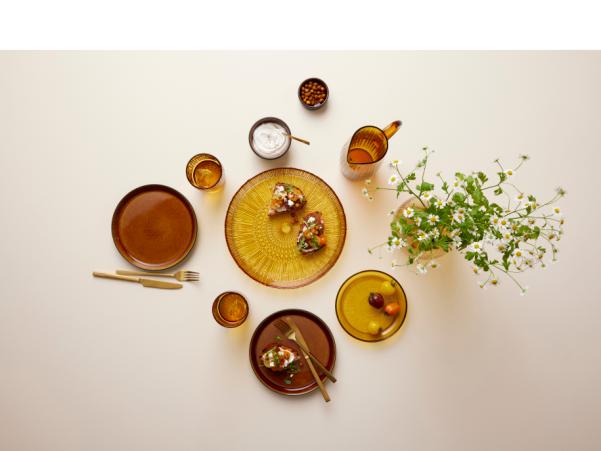 BITZ BITZ Gastro Plate Dia. 27 X 2.5 Cm Black/Amber