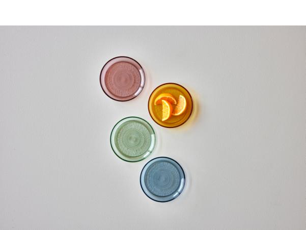 BITZ BITZ Kusintha Glass Plate Dia 18 Cm Amber
