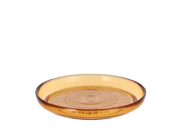 BITZ BITZ Kusintha Glass Plate Dia 18 Cm Amber