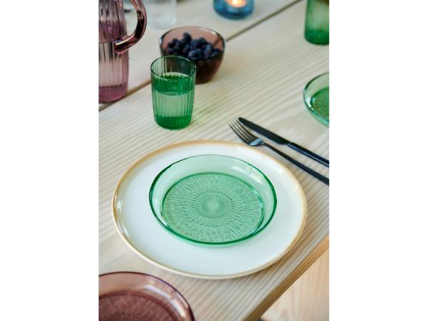 BITZ BITZ Kusintha Glass Plate Dia 18 Cm Green