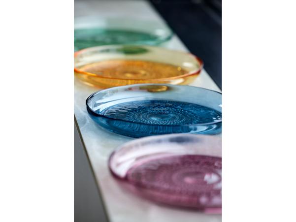 BITZ BITZ Kusintha Glass Plate Dia 18 Cm Pink