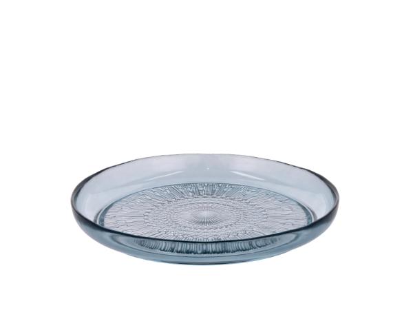 BITZ BITZ Kusintha Glass Plate Dia 25 Cm Blue