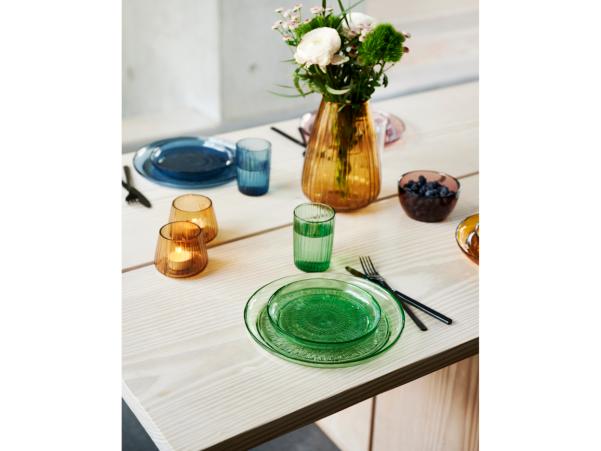 BITZ BITZ Kusintha Glass Plate Dia 25 Cm Green