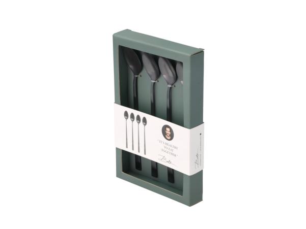 BITZ BITZ Latte Spoon 20 Cm 4 Pcs Black