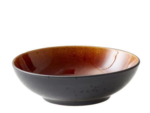 BITZ BITZ Salad Bowl Dia. 24 X 6 Cm Black/amber