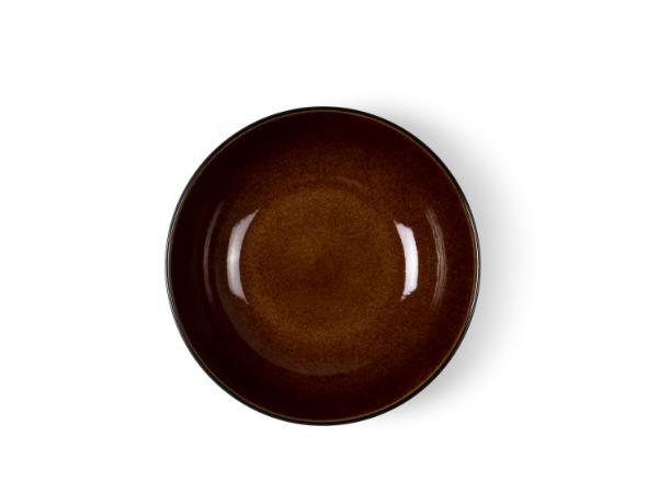 BITZ BITZ Salad Bowl Dia. 24 X 6 Cm Black/amber
