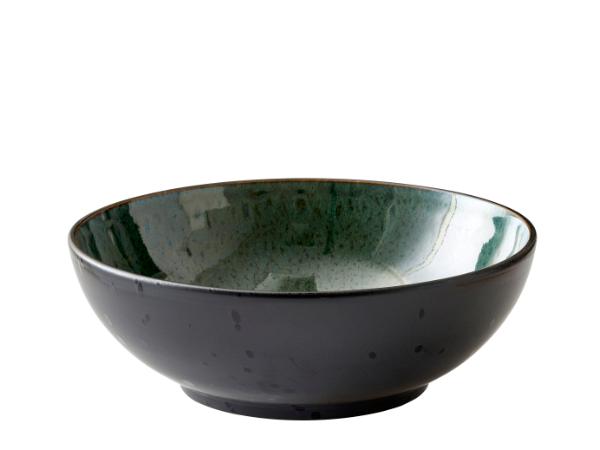 BITZ BITZ Salad bowl Dia. 30 x 10 cm black/green