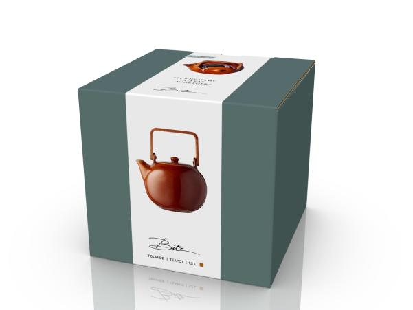 BITZ BITZ Tea Pot W. Tea Strainer 1.2 Litres Amber