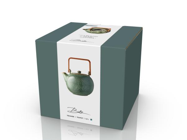 BITZ BITZ Tea Pot W. Tea Strainer 1.2 Litres Green