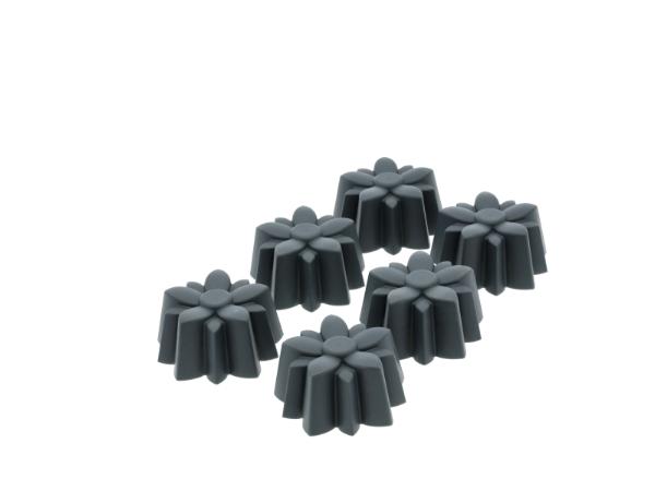 BITZ Blomsterbergs Flower Muffin Mould 6 Pcs Grey
