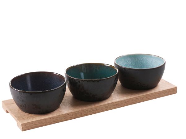 BITZ BITZ Cabaret Set 39 X 13 Cm Dia. 12 X 6 Cm 4 Dele Darkblue/l
