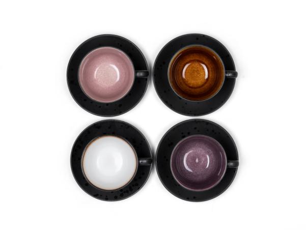 BITZ BITZ Cup And Saucer Dia. 10 X 6 Cm 24 Cl 4 Pcs Assorted