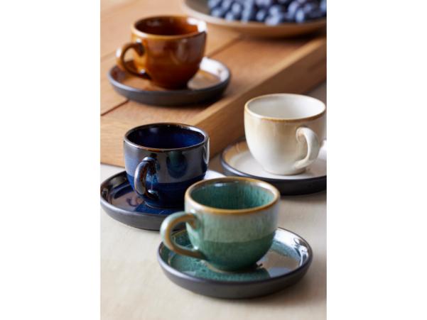BITZ BITZ Espresso With Saucer Dia 5.5 X 5 Cm 7 Cl Dark Blue/Black