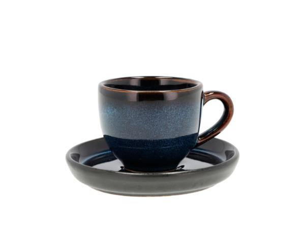 BITZ BITZ Espresso with saucer Dia 5.5 x 5 cm 7 cl Dark blue/Black