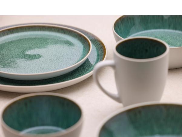 BITZ BITZ Gastro Mug Dia 8 5 X 10 Cm 30 Cl White/Green