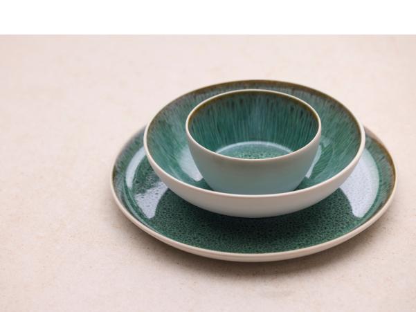 BITZ BITZ Gastro Pasta Bowl Dia 20 X 6 Cm 1000 Ml White/Green