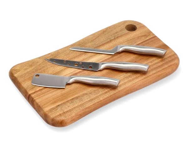 BITZ HOLM Cheese board with 3 knives