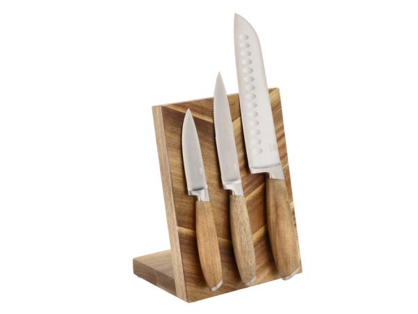 BITZ HOLM Knife Block 16 X 12 2 X 21 6 Cm Acacia