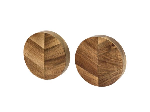 BITZ HOLM Knife Magnet Dia 9 X 2 Cm 2 Pcs Acacia