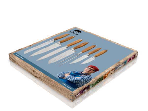 BITZ HOLM Knife Set 7 Parts Acacia