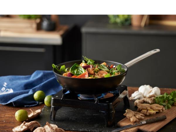 BITZ HOLM Wok Dia 28 Cm Black