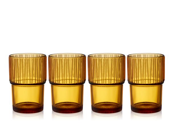 BITZ BITZ Kusintha Café glass 12 5 cm 38 cl 4 pcs Amber