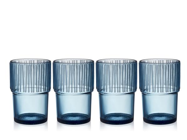 BITZ BITZ Kusintha Café glass 12 5 cm 38 cl 4 pcs Blue