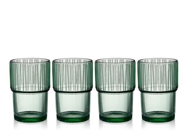 BITZ BITZ Kusintha Café glass 12 5 cm 38 cl 4 pcs Green