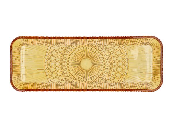 BITZ BITZ Kusintha Serving Dish Rectangular 38 X 14 X 3 Cm Amber