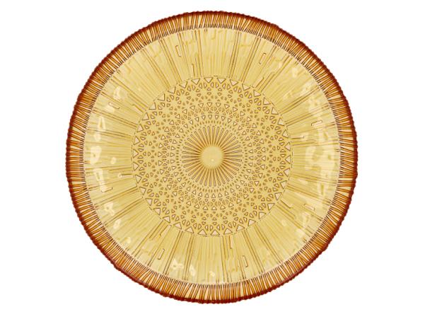 BITZ BITZ Kusintha Serving Dish Round Dia 30 X 3 Cm Amber