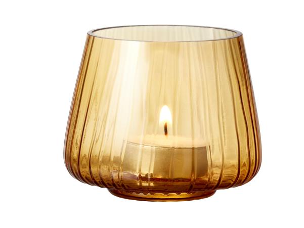 BITZ BITZ Kusintha Tealight Holder 7.5 Cm 2 Pcs Amber