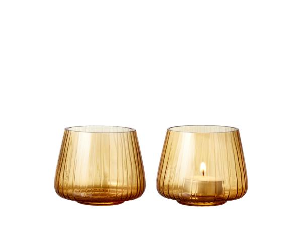BITZ BITZ Kusintha Tealight holder 7.5 cm 2 pcs Amber