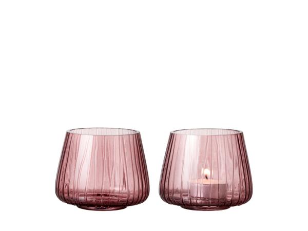 BITZ BITZ Kusintha Tealight Holder 7.5 Cm 2 Pcs Pink