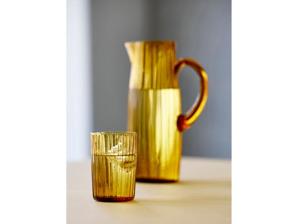 BITZ BITZ Kusintha Water Glass Dia 7 X 10 5 Cm 28 Cl 4 Pcs Amber