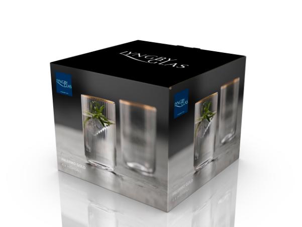 BITZ Lyngby Glas Palermo Gold Highball 50 Cl 4 Pcs