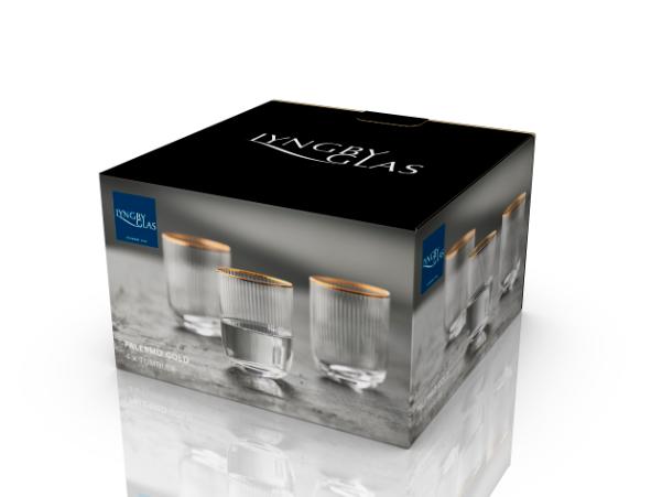 BITZ Lyngby Glas Palermo Gold Tumbler 35 Cl 4 Pcs