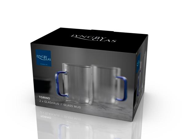 BITZ Lyngby Glas Torino Glass Mug 40 Cl 2 Pcs Blue