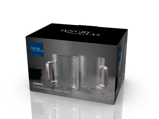 BITZ Lyngby Glas Torino Glass Mug 40 Cl 2 Pcs Pink