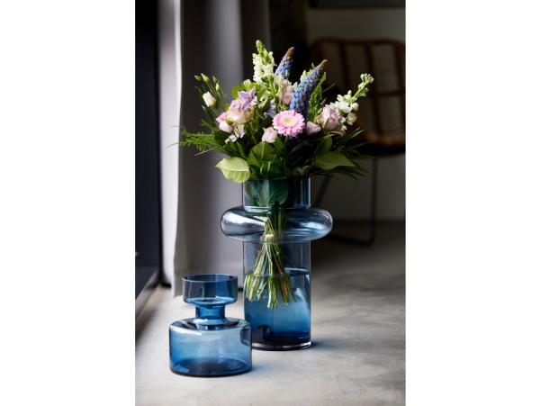 BITZ Lyngby Glas Tube Vase 40 Cm Dark Blue