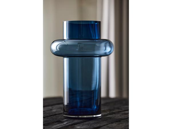 BITZ Lyngby Glas Tube Vase 40 Cm Dark Blue