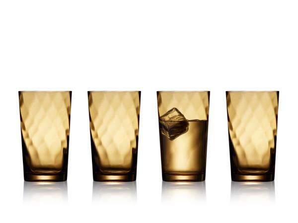 BITZ Lyngby Glas Vienna Highball 45 cl 4 pcs Amber