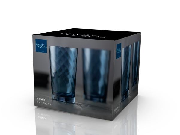 BITZ Lyngby Glas Vienna Highball 45 Cl 4 Pcs Blue