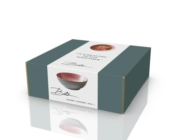 BITZ BITZ Salad Bowl Dia. 30 X 10 Cm Grey/Light Pink