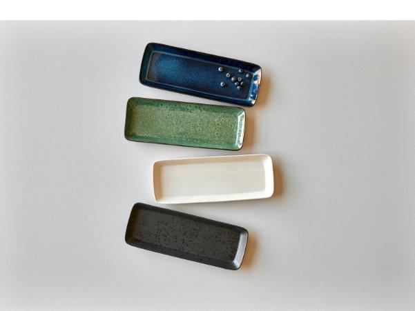 BITZ BITZ Serving Dish Rectangular 38 X 14 X 3 5 Cm Black/Green