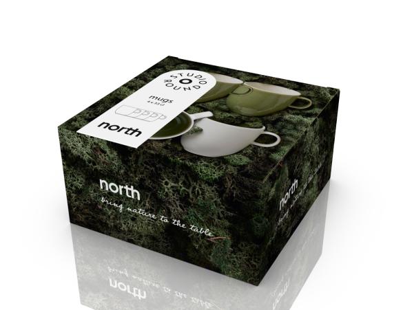 BITZ Studio Round North Mug 33 Cl 4 Pcs Moss Mix