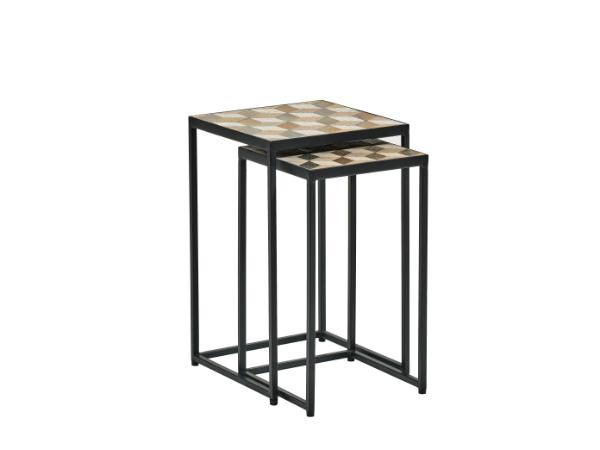 BITZ Villa Collection Karv Side Table 2 Pcs. Black