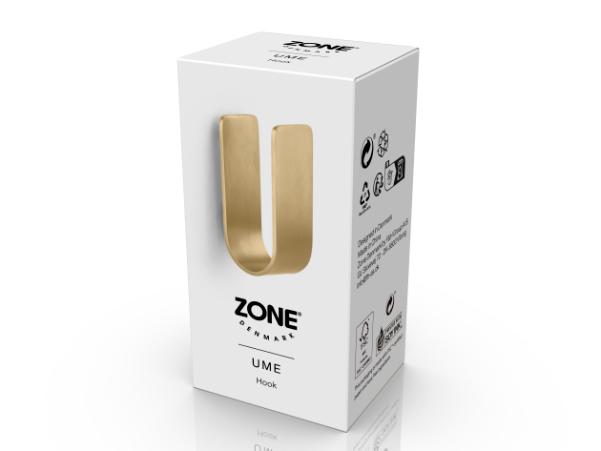 BITZ Zone Denmark Ume Hook 3 5 X 3 4 X 8 Cm Brass